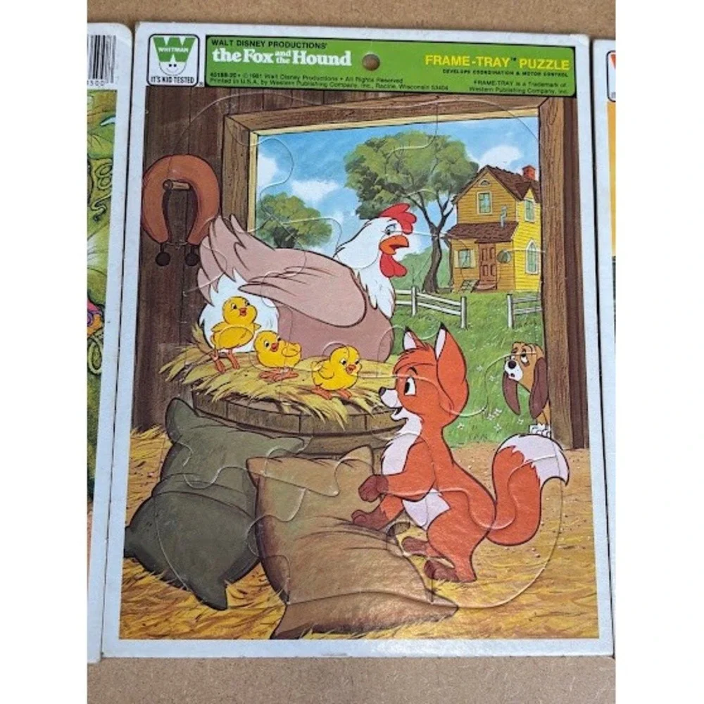 Whitman‎ Frame Tray Puzzles Lot Peter Peter Pumpkin Eater Fox Hound 1981 Vintage